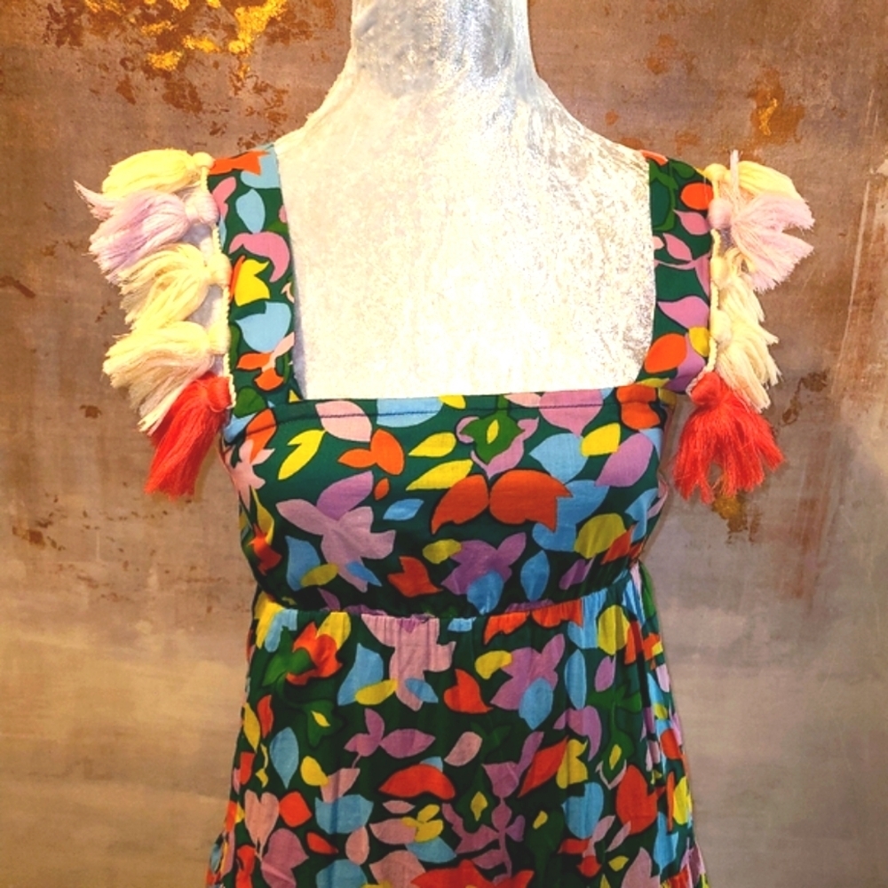 J. Crew Multi Colored Midi Dress Size XS - Picture 2 of 9